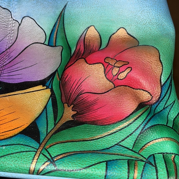 Host pick! 🎉 Anuschka painted leather large hobo bag like new - Picture 8 of 17